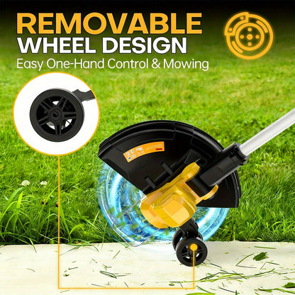 Cordless String Trimmer for DeWalt 20V Max, 12-Inch 20000RPM Brushless 3-in-1 Weed Eater with Auto-Feed, 6 Blades & 4 Spools – Lawn Edger & Patio Cleaner, Tool Only