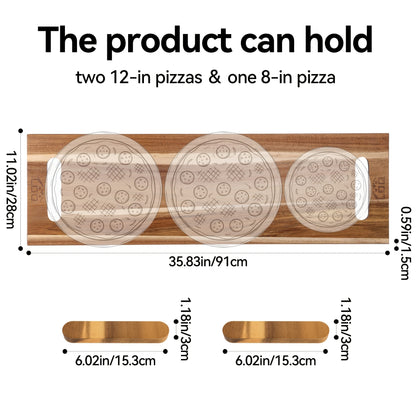 Charcuterie Board Wood 36x11 Extra Long Serving Board with Handles & 2 Display Bases for Parties Wedding Camping Easter Gifts