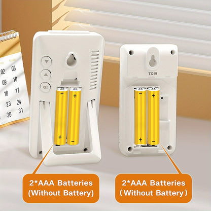 Indoor Outdoor Thermometer Hygrometer - Temperature Humidity Meter with Time Display, 48Hr History, Backlight & Ice Warning