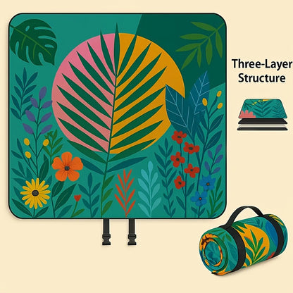 Picnic Blanket Padded | Foldable Floral Mat Beach Park Camping Travel
