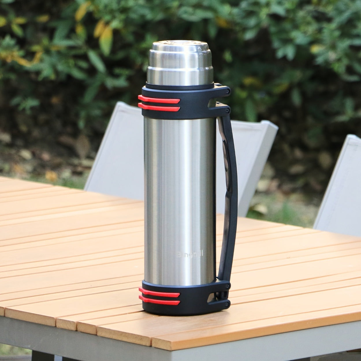 Insulated Water Bottle 2000ml 67oz Stainless Steel Vacuum Flask with Cup Handle Strap BPA Free Wide Mouth Hot Cold Drinks Camping Hiking Sports Gym Travel Gift