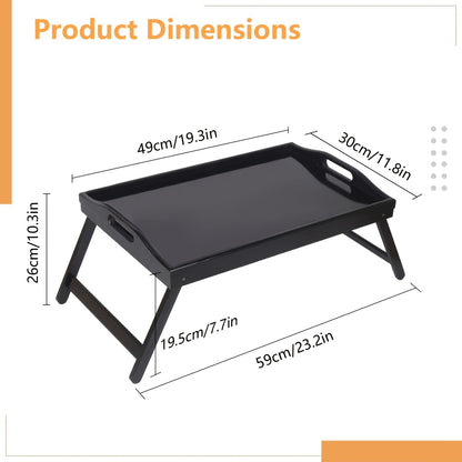 Bamboo Bed Tray with Folding Legs Large 19.5x12 Inch Lap Desk for Breakfast Sofa Laptop Reading Drawing Snack Tray Eco Friendly Foldable Portable Natural Bamboo
