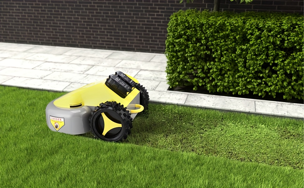 Remote Control Lawn Mower Electric Self-Propelled 20-Inch, Dual 18V Battery, 60-Min Runtime, 30° Slope Capable, 3-Level Height Adjust, Lightweight Portable