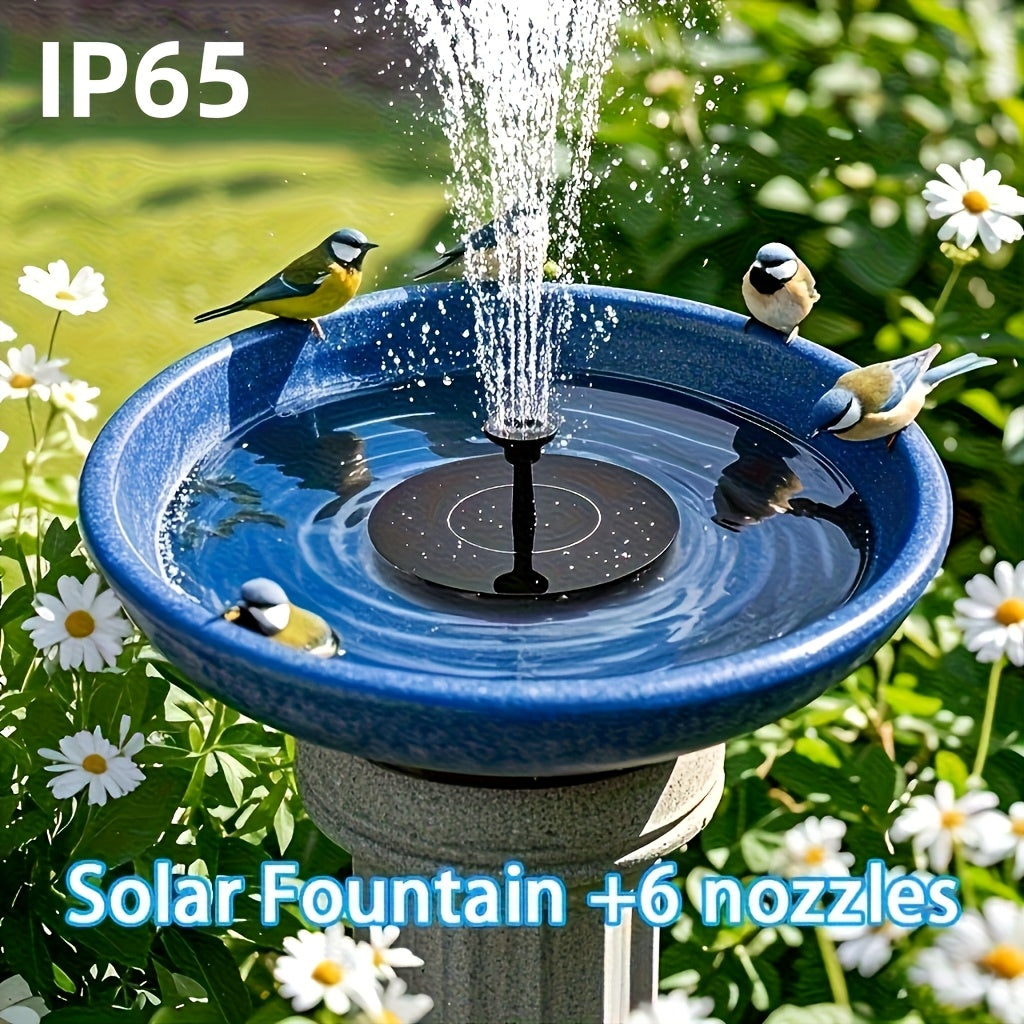 Solar Fountain Pump with 6 Nozzles – IP65 Bird Bath Garden Pond