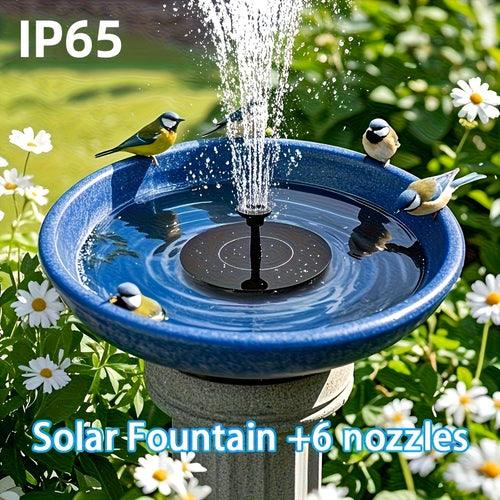 Solar Fountain Pump with 6 Nozzles – IP65 Bird Bath Garden Pond