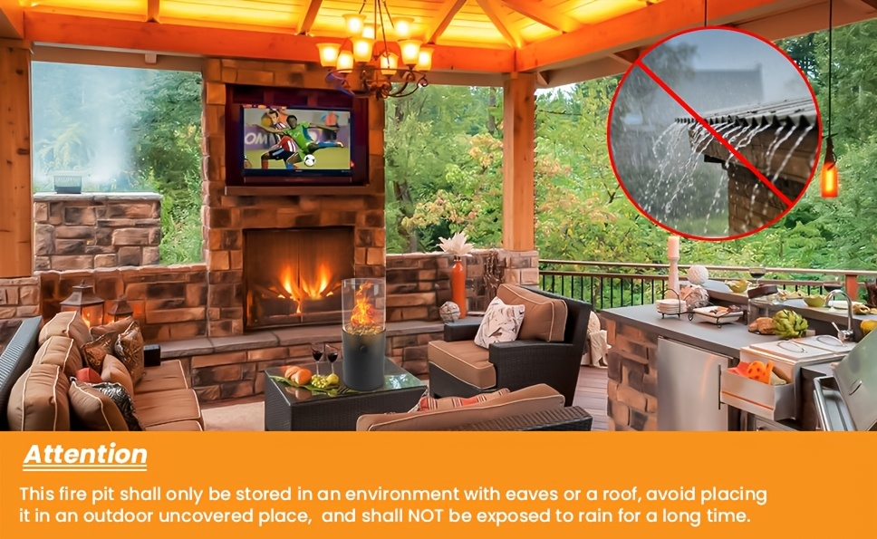 Fire Bowl Tabletop Fire Pit Indoor Outdoor Butane Fuel Mini Portable Fireplace with Glass Wind Guard for Coffee Table Patio Balcony Camping