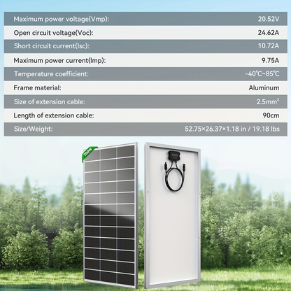 Monocrystalline Solar Panel 400W 25.5% High Efficiency Half-Cut Cell A+ Grade 2pcs 200W 12V Solar Module for Farm House Rooftop RV Caravan Off-Grid System Energy Independence
