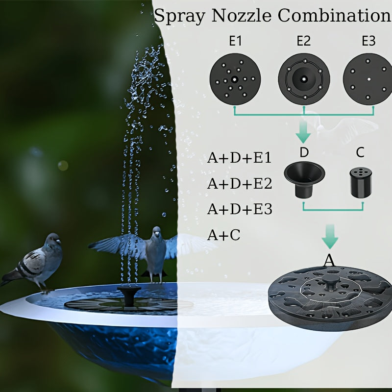 Solar Fountain Pump | 6 Nozzle IPX8 Bird Bath Garden Pool Pond Float