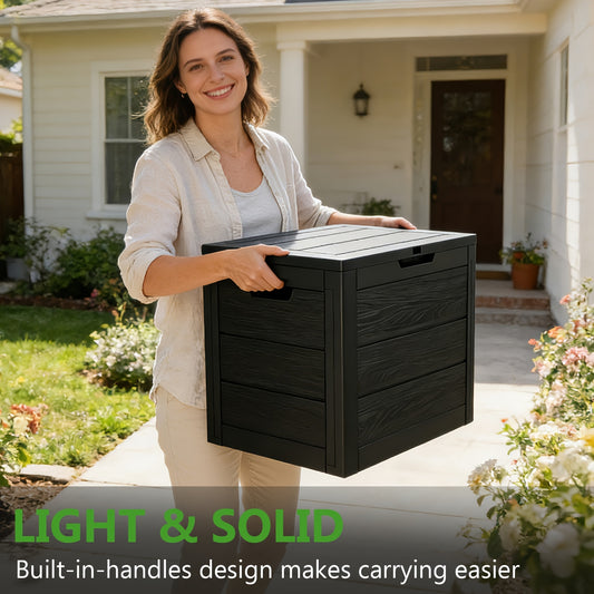 Deck Box Resin Lockable UV Waterproof | Patio Garden Toy Tool Storage