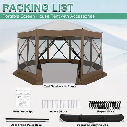 Pop-Up Canopy Tent 15ft Mosquito Net Screen House Waterproof UV50+