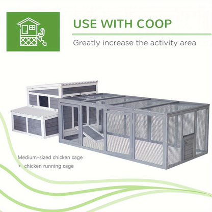 Wooden Chicken Coop with 2 Large Nesting Boxes for 4-6 Chickens | 59" Outdoor Hen House with Weatherproof PVC Roof, Ramps, Perches & Multiple Entrances