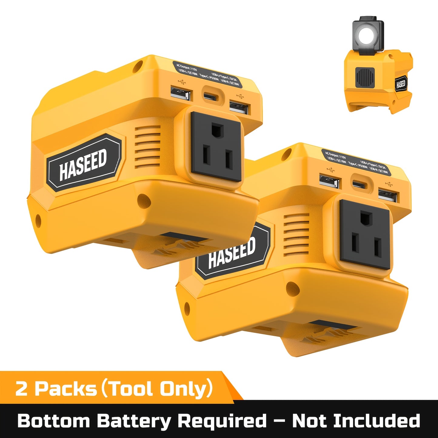 Power Inverter | DeWalt Milwaukee Battery 110V AC USB LED Work Light