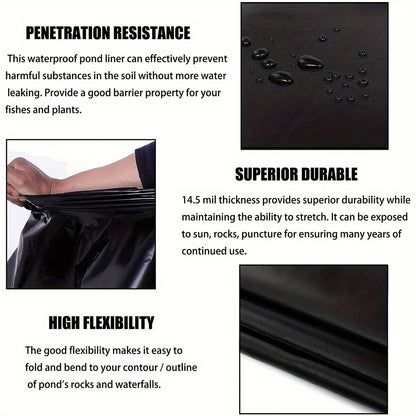 Pond Liner 5x10FT Black – Anti-Seepage Film for Fish & Koi Pond