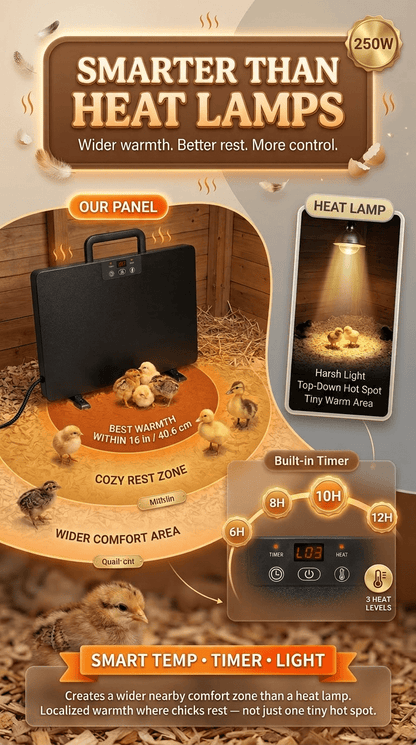 Brooder Heater | Chick Duck Quail 3 Heat Levels Timer Digital Display