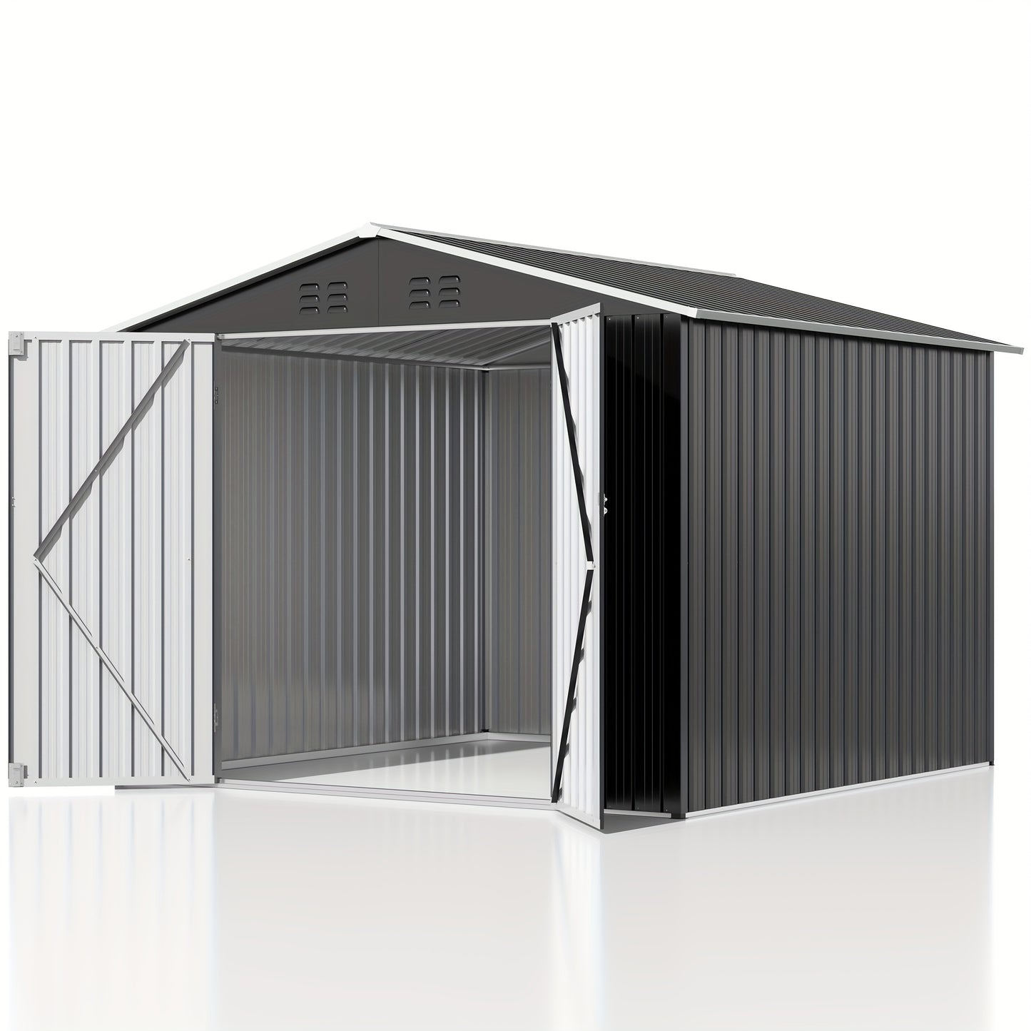 Outdoor Storage Shed | Metal Lockable Backyard Patio Garden Garage