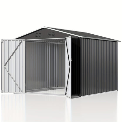 Outdoor Storage Shed | Metal Lockable Backyard Patio Garden Garage