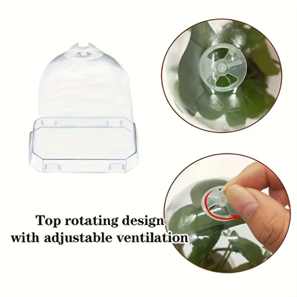 Clear Nursery Pots 3 Inch with Humidity Dome Lids 30pcs | Stackable Seed Starter Pots | Built-In Labels | Succulents Seedlings Cuttings Propagation