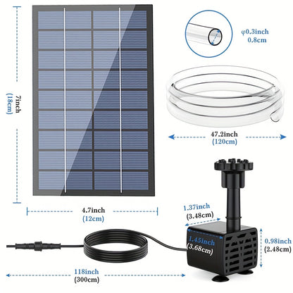 Solar Fountain Pump IPX8 Waterproof – Bird Bath Pond Garden Pump