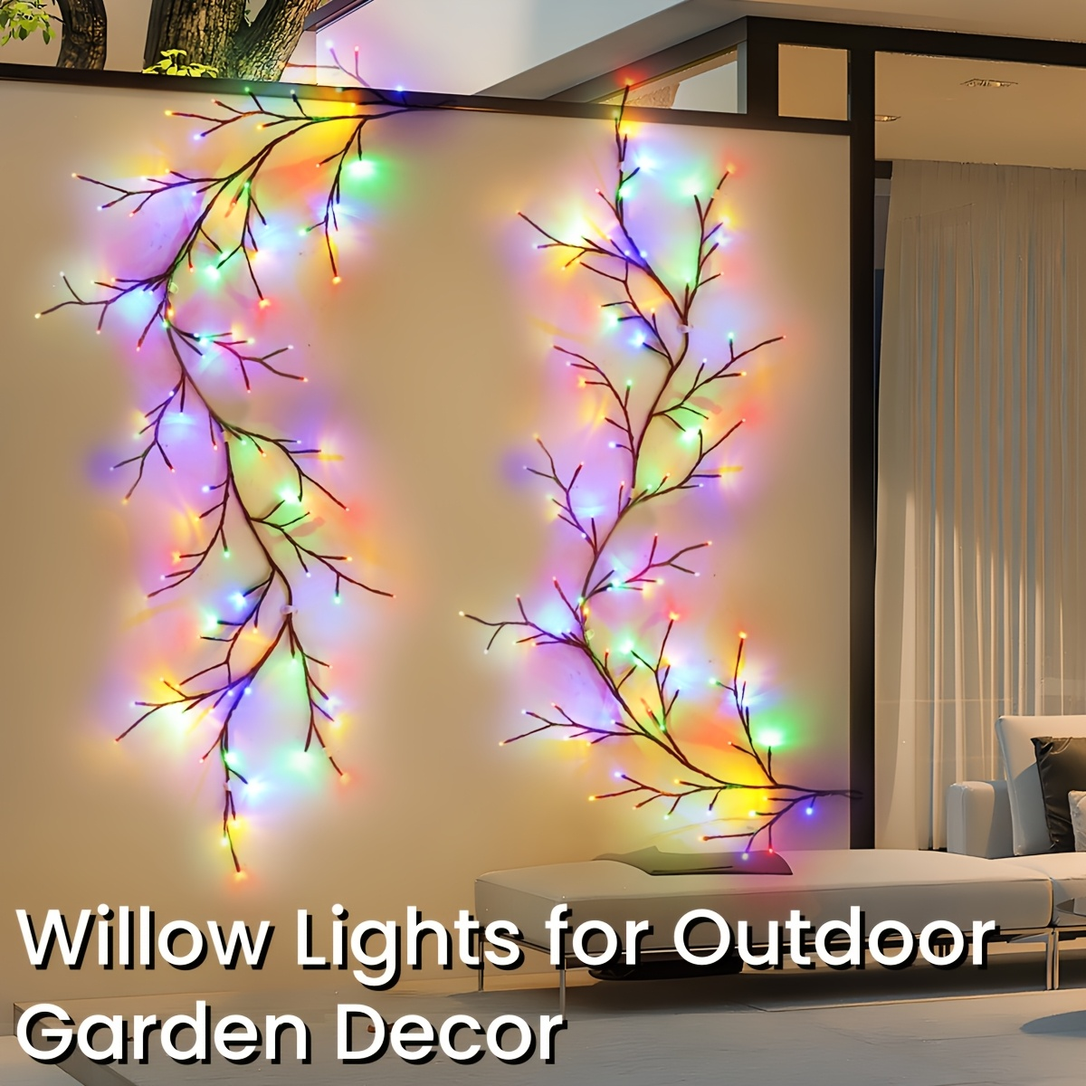 Solar Willow Vine Fairy Lights 96 LED 8 Modes 5.9ft