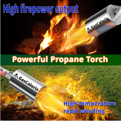 Weed Burner Torch Propane with 10ft Hose & Turbine Trigger, High-Output Flame Weeder with 1lb Cylinder Converter for Garden Weeding, Ice & Snow Melting, Wood Burning, Outdoor Use – Gas Tank Not Included