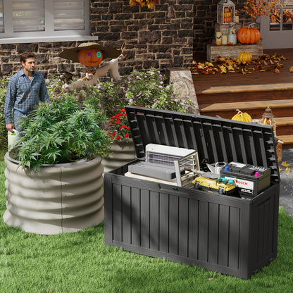 Deck Box Outdoor Storage Lockable Resin | Patio Garden Pool Cushions