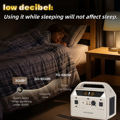 LiFePO4 Power Station 600W 595Wh Solar Generator 9 Outputs AC PD USB-C DC LED for Home Camping RV Travel Emergency Backup Off-Grid Power Supply