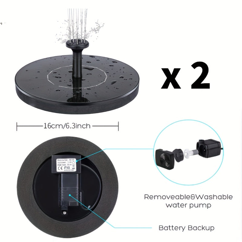 Solar Fountain Pump | 6 Nozzle IPX8 Bird Bath Garden Pool Pond Float