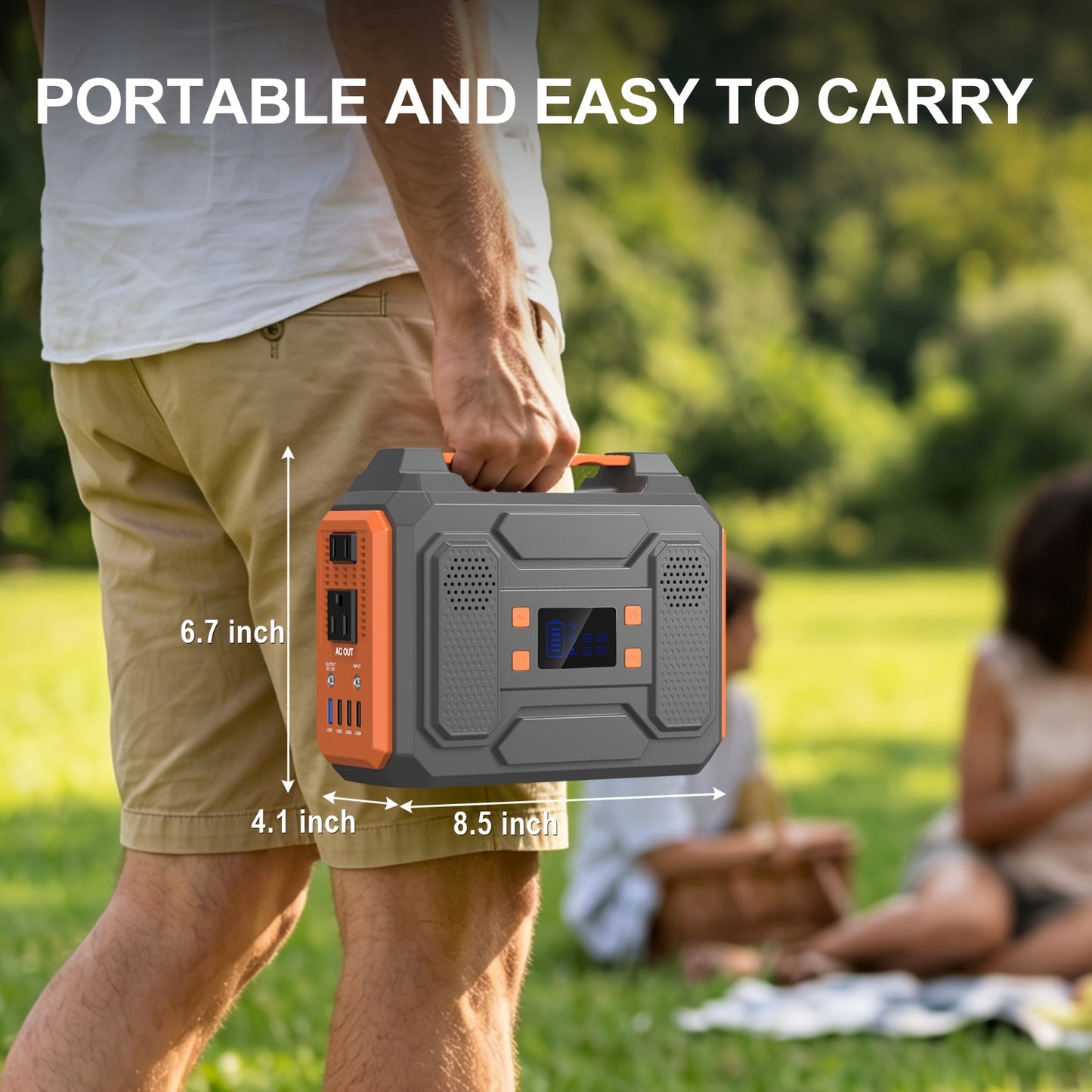 Portable Power Station Solar Generator 146Wh/300W | AC Outlet DC USB LED | Camping Emergency Backup Battery Pack Outdoor Charging