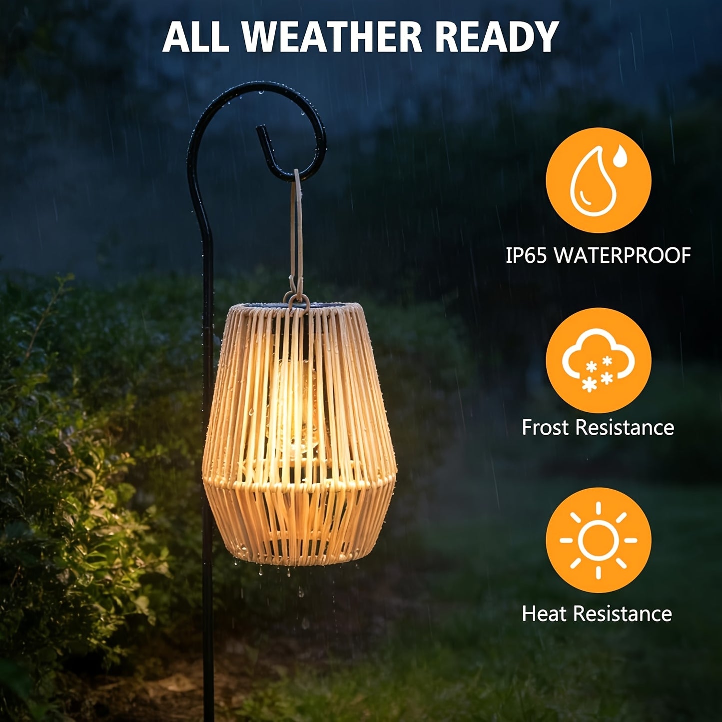 Solar Bamboo Lights Bohemian Style Outdoor Hanging Decoration for Garden Patio Deck Porch Tree Lawn Halloween Christmas 1/2/4pcs