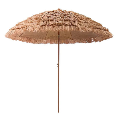 Thatch Tiki Umbrella 7.5 Ft Outdoor Patio Umbrella UV Protection Steel Pole Push Button Tilt Reclining Canopy for Patio Pool Garden Beach Backyard