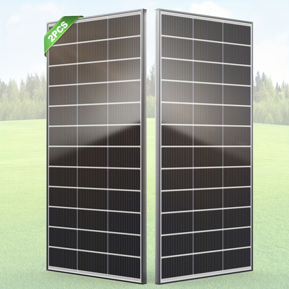 Monocrystalline Solar Panel 400W 25.5% High Efficiency Half-Cut Cell A+ Grade 2pcs 200W 12V Solar Module for Farm House Rooftop RV Caravan Off-Grid System Energy Independence