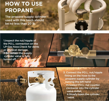 Propane Weed Torch | Flame Weeder Ice Melter Outdoor Roof Driveway