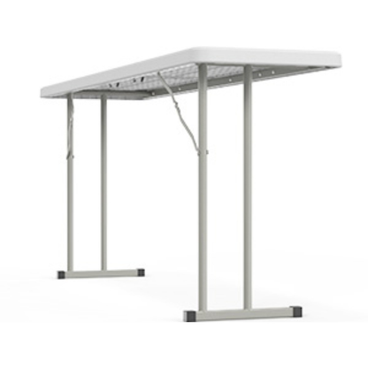 Folding Table 6 ft Narrow HDPE Top 350 lbs Capacity Steel Frame Portable Indoor Outdoor Table for Party, Buffet, Camping & Office