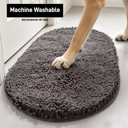 Chenille Dog Door Mat Super Absorbent Muddy Paws Non-Slip Washable Pet Rug Quick Dry Gingham Entryway Mat Indoor Outdoor Multiple Sizes & Colors