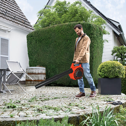 Gas Leaf Blower 26CC 2-Cycle Engine 380CFM 200MPH Handheld, Lightweight Easy Start Mulcher Blower, Durable ABS for Yard Lawn Patio Driveway Debris Cleanup