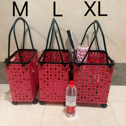 Foldable Shopping Cart with Wheels and Handle Large Capacity Portable Trolley for Grocery Camping Travel Laundry Beach Outdoor Home Lightweight Space Saving