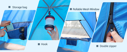 Beach Tent 4-6 Person UPF 50+ 360° Canopy Pop Up Sun Shade Shelter