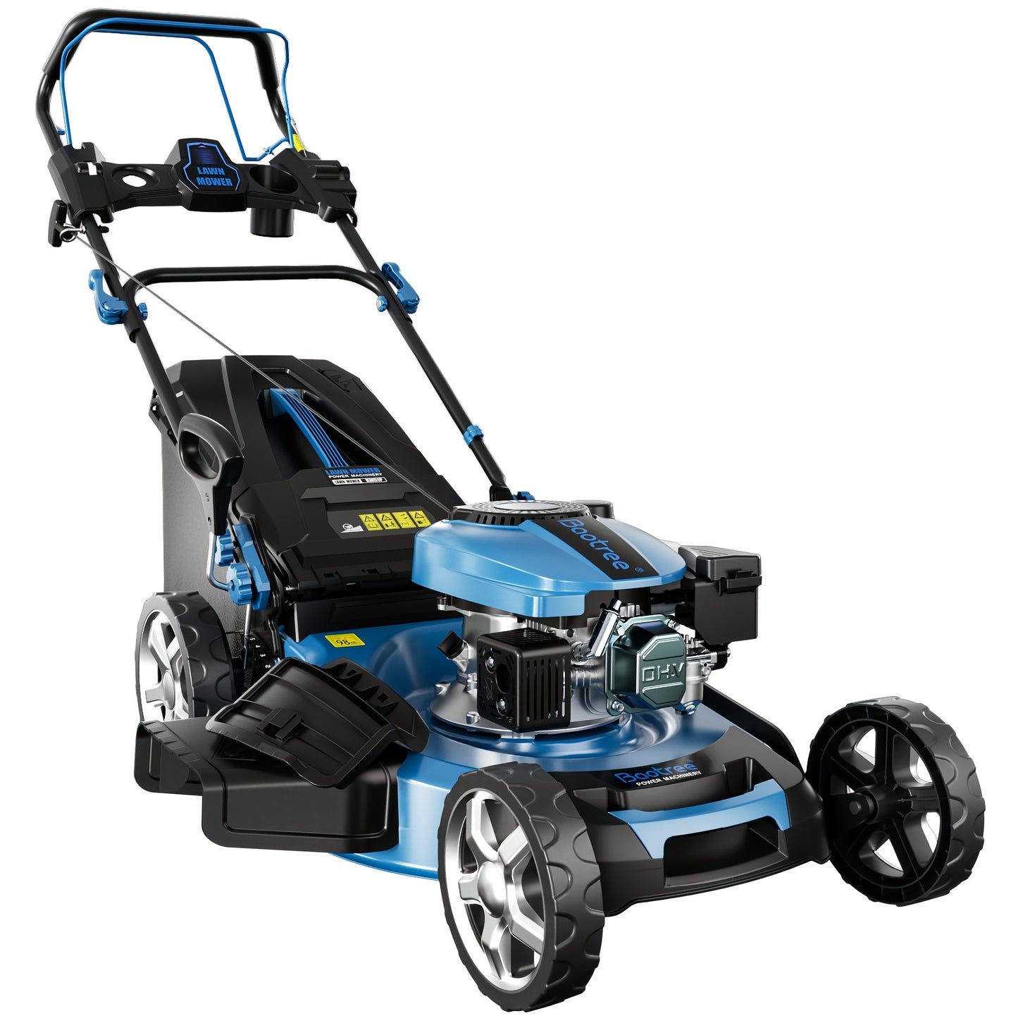 Self-Propelled Lawn Mower 21-Inch 201cc 4-Cycle Gas Engine, 7-Level Height Adjustment, 3-in-1 Mulching Bagging Side Discharge, Push & Self-Propelled