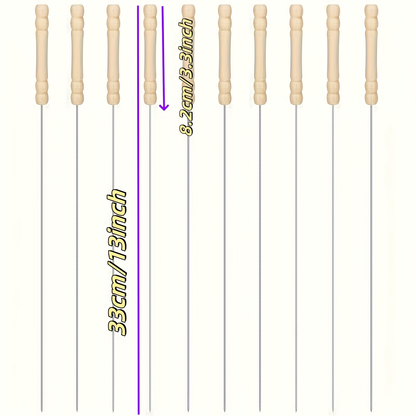 BBQ Skewers Stainless Steel 18 Piece Set Reusable Flat Metal Grill Skewers Anti-Spin Rust Proof Dishwasher Safe for Kebab Chicken Beef Shrimp Camping Picnic Cookout