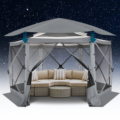 Pop-Up Canopy Tent 15ft Mosquito Net Screen House Waterproof UV50+