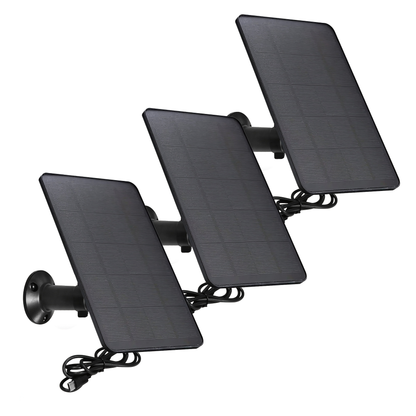 Solar Panel Charger for Security Camera 7W 360° Adjustable USB-C Micro USB Outdoor Weatherproof Continuous Charging for Doorbell Surveillance Camera Smart Light Fan 2 Pack 3 Pack