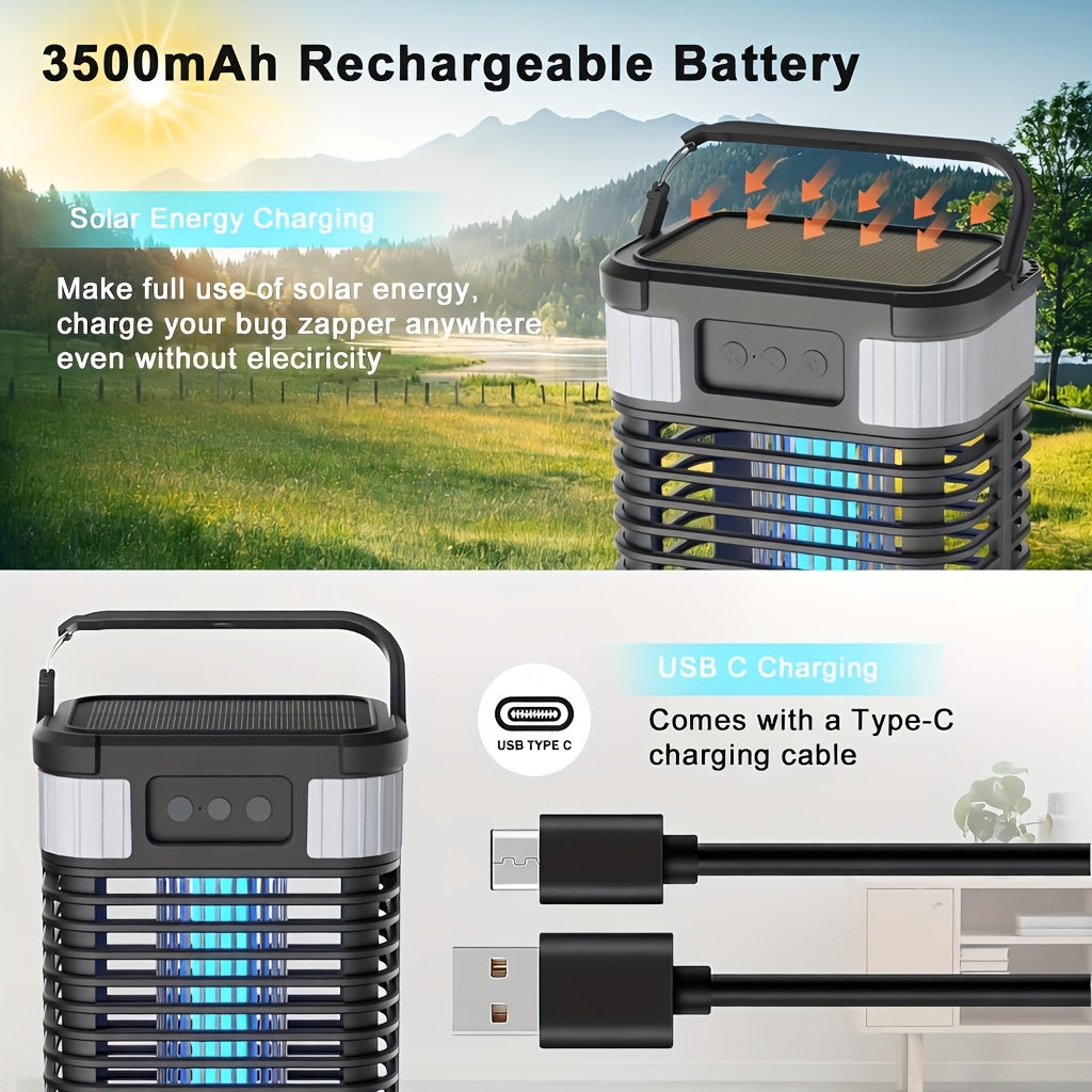 Bug Zapper | Solar 5-in-1 Lantern 3500mAh Indoor Outdoor Garden Camping