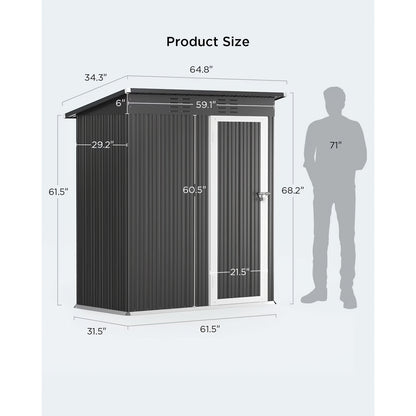 Metal Storage Shed Outdoor Garden Shed with Lockable Door – Weatherproof