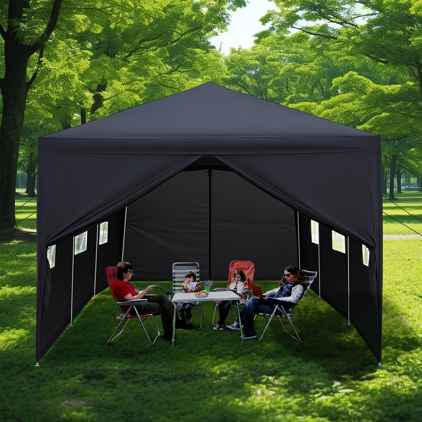 Outdoor Party Tent Waterproof Canopy Gazebo with Removable Sidewalls