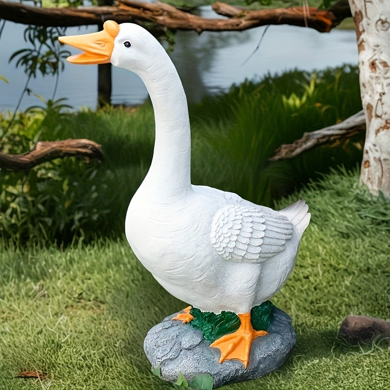 Goose Garden Statue 19 Inch Outdoor Rustic Animal Sculpture Lawn Patio Yard Art Decorative Figurine Holiday Gift