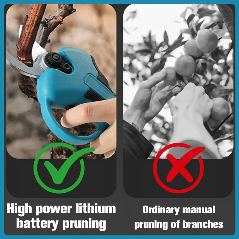 Pole Saw Set with Electric Chainsaw – 6-Inch Cordless Pruner, Long-Handle Scissor Kit, Safety Lock for Tree Pruning & Landscaping
