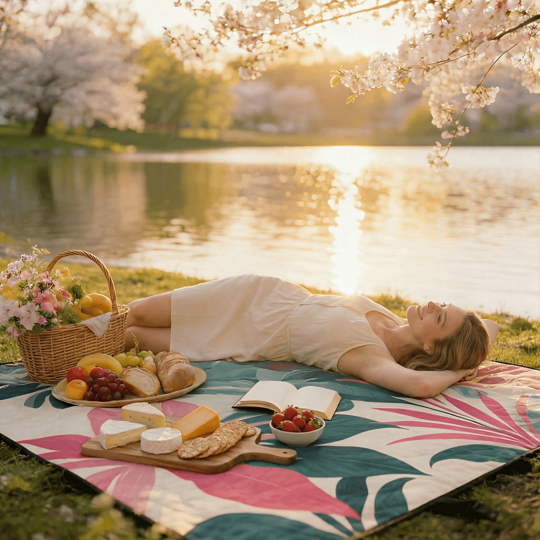 Picnic Blanket Waterproof | Foldable Padded Beach Park Camping Mat