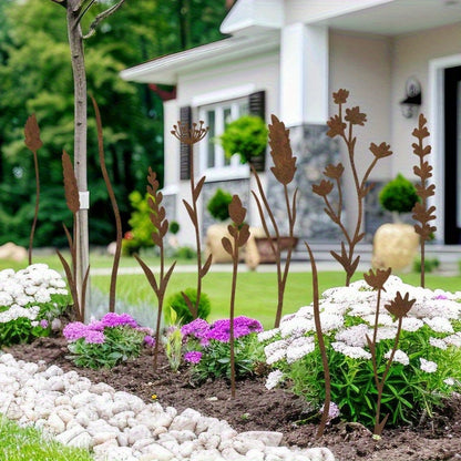 Metal Flower Stems | Rusty Wild Bouquet Vase Outdoor Garden Decor