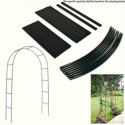 Metal Garden Arch Heavy-Duty Steel Frame Adjustable Climbing Plant Trellis