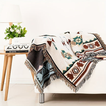 Bohemian Picnic Blanket Mat Outdoor Camping Waterproof Portable Knit Woven Picnic Mat for Beach Park Lawn